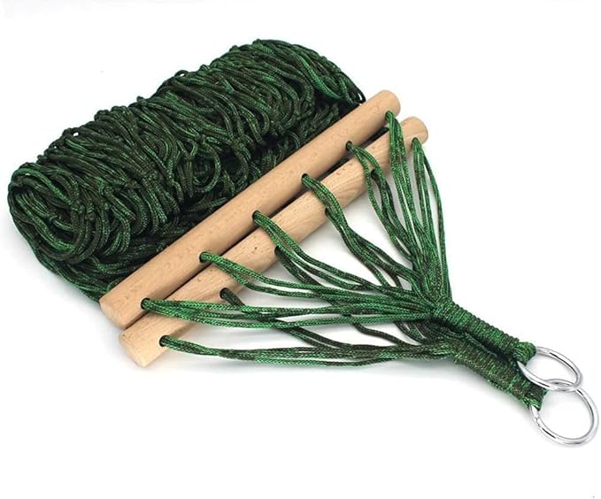 Camping Hammock Bed Recreation Mesh Hammock Indoor/Outdoor Hammock with Carrying Bag for Patio Yard Camping Hiking Beach Hammock Swing