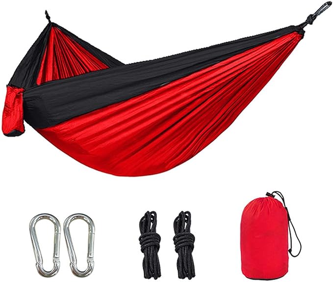 Hammocks for Outside 2 Person, Hammocks for Trees with Net, Portable Camping Hammock, Parachute Hammocks, Outdoor Hammock, for Outdoor, Indoor, Patio Yard