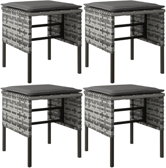 6 Piece Patio Dining Set with Cushions, Outdoor Lounge Sets Sectional Sofa Patio Conversation Set Porch Furniture Set for Negotiation Area Garden Poolside Piazza Gray Poly Rattan