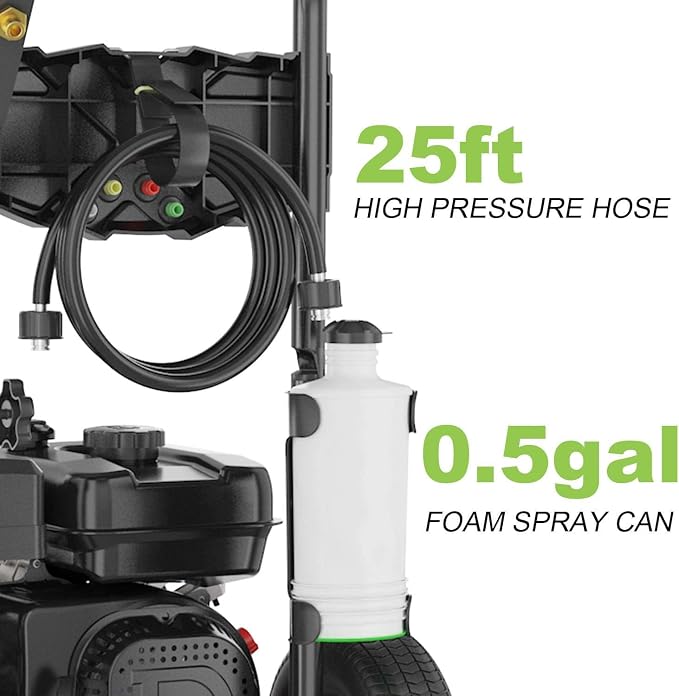4200 PSI Gas Pressure Washer, 4.0 Max GPM 212CC 7HP Commercial Gas Power Washer, Spray Gun and Wand, 5 Nozzle Set, for Cars/Fences/Driveways/Homes/Patios/Furniture