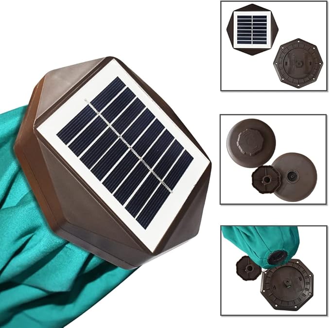 EliteShade USA 10-Year-Non-Fading 9ft Market Patio Umbrella, Commercial Grade Table Sun Umbrella with 80 Solar LED Lights, Crank Open, Windproof & UPF 50+ UV Protection for Garden, Deck, Pool, Backyard, Teal