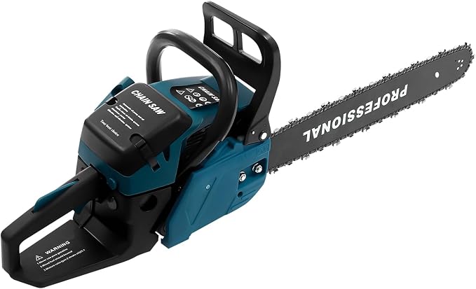 20inch Gas Chainsaw, 3.1HP 58CC 2-Stroke Gasoline Chainsaw, Air Cooled Pull Start Top Handle Gas Powered Chain Saw Petrol Chainsaws with Automatic Chain Lubrication for Trees, Wood Cutting
