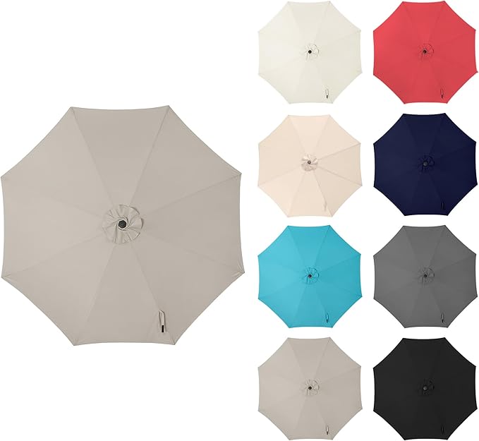10 FT Outdoor Patio Umbrella - Table Umbrella Waterproof UV Protection, Sombrillas de Patio with Push Button Tilt, Sun Umbrella for Pool, Porch, Garden, Deck, Backyard (Taupe)