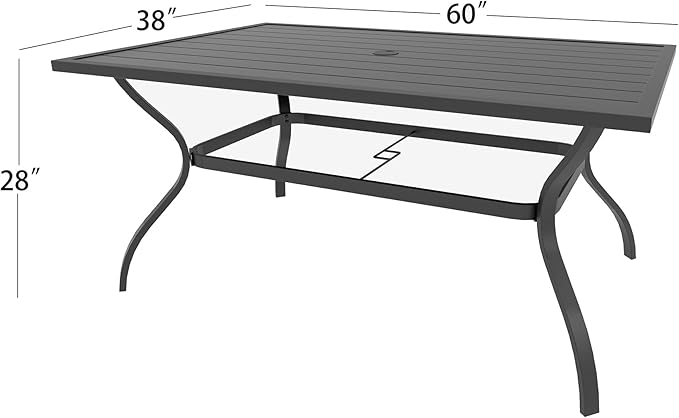 Anmutig 7-Piece Outdoor Dining Set, 6 Swivel Patio Chairs &60'' Rectangular Dining Table with All Weather Frame Furniture Set - Grey Style2