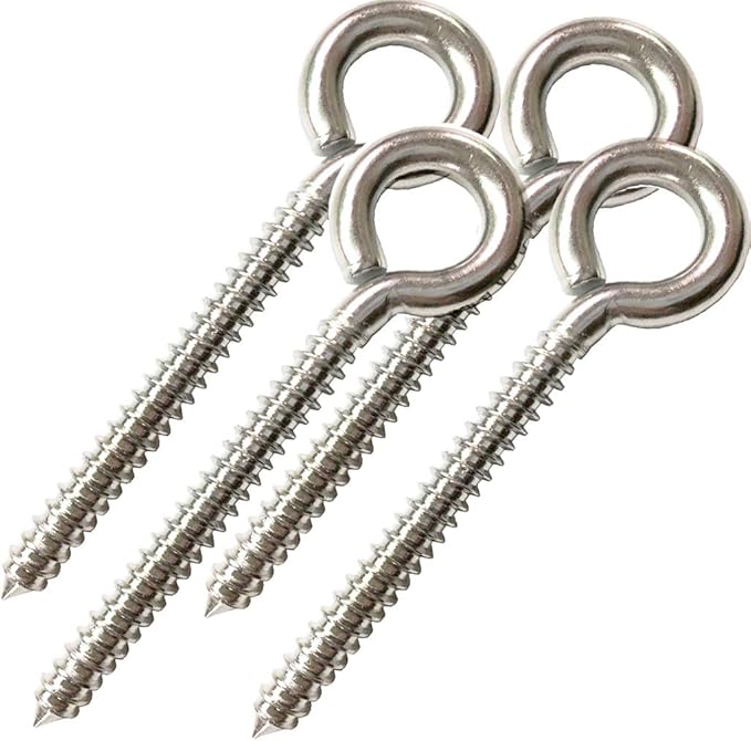 Swing Hooks, 4Pack M8 Heavy Duty Large Swing Hooks Hammock Hanging Kit Eye Screws 1200LB Capacity Swing Hardware for Yoga Hammock Swing Chair Indoor Outdoor