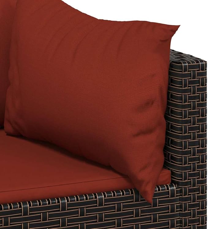 2-Piece Patio Sectional 24.8"x9.8"x22.6" PE Rattan Corner Couch Modular Steel Frame Loveseat for Garden Balcony