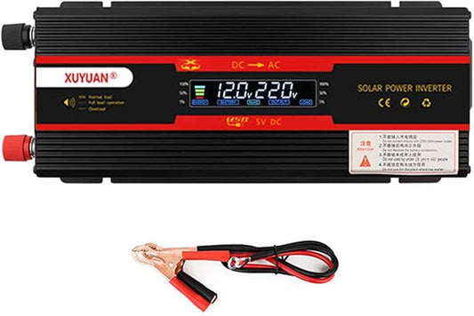 3000W 4000W 6000W Car Inverter DC 12V 24V to AC 110V 220V Modified Sine Wave Power Voltage Converter with Smart Digital Display Screen,6000W-24V