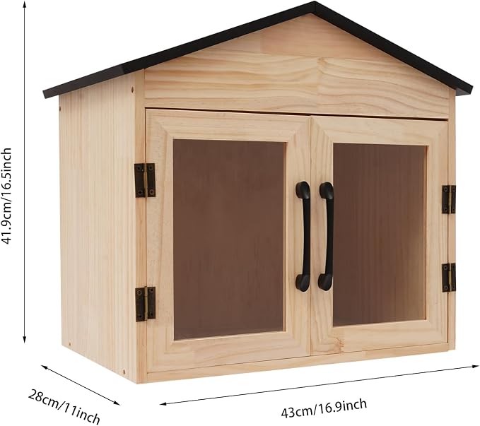 Outdoor Library Book Box, Wooden Book Cabinet, Literature Exchange Cabinet for Sharing Book, Enhancing Friendship, 16.9 x 11x 16.5in