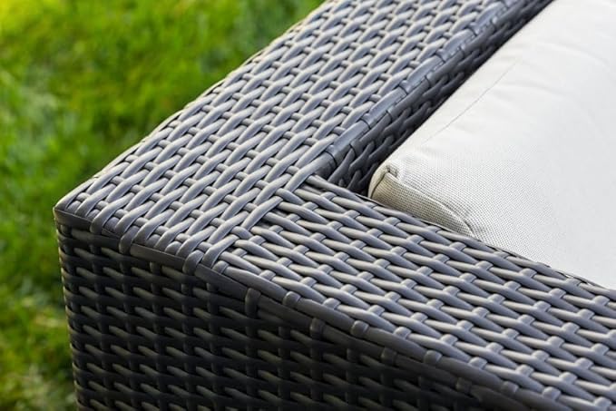 20 Piece Outdoor Patio Furniture Black Wicker Conversation Set with Fully Assembled Sectional and 42-inch Propane Gas Fire Table