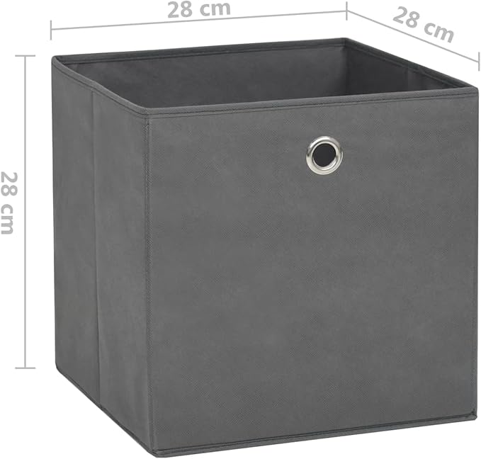 Homgoday Storage Boxes 10 Pieces Non-Woven Fabric 28 x 28 x 28 cm Grey, Furniture Chests and Trunks, Garden Container, Garden Tool Holder, Outdoor Pouf, Outdoor Storage Box