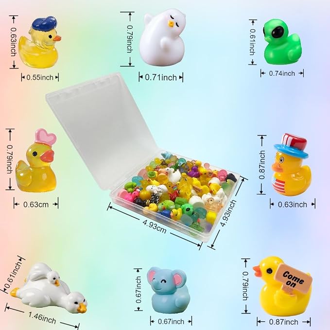 70 Styles Mini Resin Ducks, Tiny Ducks to Hide, Resin Animal Miniature Figurines for Fairy Garden, Mini Landscape, Dollhouse Accessories, DIY Crafts, Easter Scatter, Terrarium & Home Decor