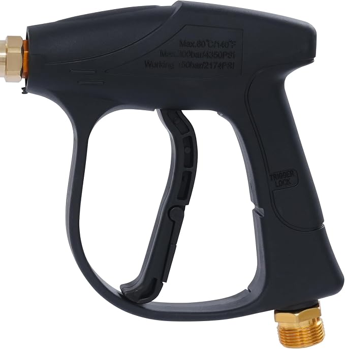 2-In-1pressure Washer Gun, Adjustable Pressure Washer Kit with 5 Replaceable Nozzles for Cars, Motorcycles Max Temperature 60°C/140°F Max Pressure 300 Bar/4350 Psi