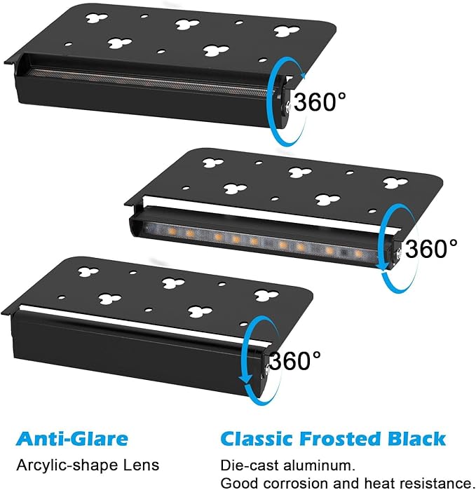 7inch Retaining Wall Lights 3W LED Hardscape Paver Lighting,5000K Daylight White Waterproof Outdoor Step Lights,12V AC/DC Low Voltage Landscape Lighting-4Packs