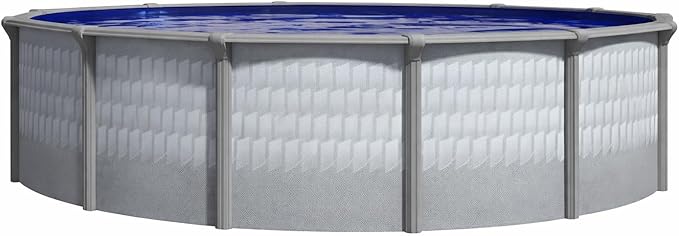 Lake Effect Pools 'Testudo' 18 ft Round Above Ground Swimming Pool | 52 Inch Resin Protected Steel Sided Walls | Bundle Includes: 25 Gauge Overlap Liner & Widemouth Skimmer