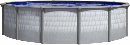 Lake Effect Pools 'Testudo' 27 ft Round Above Ground Swimming Pool | 52 Inch Resin Protected Steel Sided Walls | Bundle Includes: 25 Gauge Overlap Liner & Widemouth Skimmer