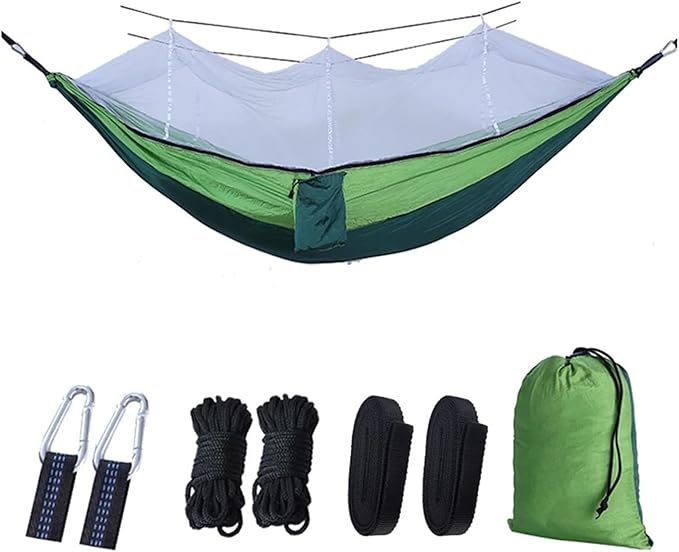 Hammock Portable Outdoor Camping Leisure Double Mosquito Net Hammocks Garden Travel Tourist Nature Hike Sleeping Hanging Hammock Swing Quick-Opening(Style 3)