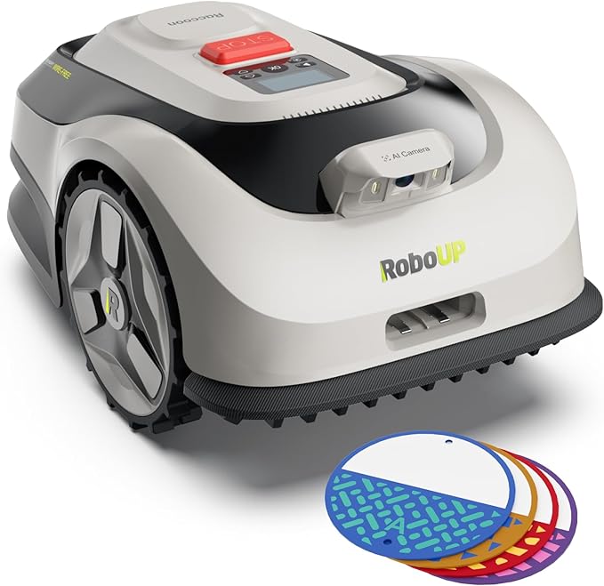 Raccoon 2 SE Robot Lawn Mower with Navigation Passage Plate, Auto Mapping Robotic Lawnmower for 0.15 Acre with APP Control, Vision Navigation, 20°Slope, Ideal Robot Mower for Small Lawns