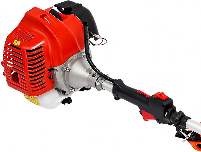 51.7CC 2 Stroke Gas Powered Weed Eater Weed Trimmer 4-in-1 Hedge Trimmer and Chainsaw, Multi Functional Garden Trimming Tools w/Extension Bar for Gardens Parks Yards