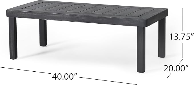 Merax Outdoor Acacia Wood Loveseat and Coffee Table Patio Conversation Set with Cushions