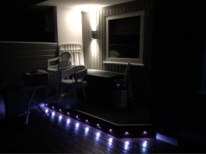 FVTLED Pack of 20 Low Voltage LED Deck Light Kit Φ1.38 Waterproof Outdoor Step Stairs Garden Yard Patio Landscape Decor Lighting Cool White Lamp