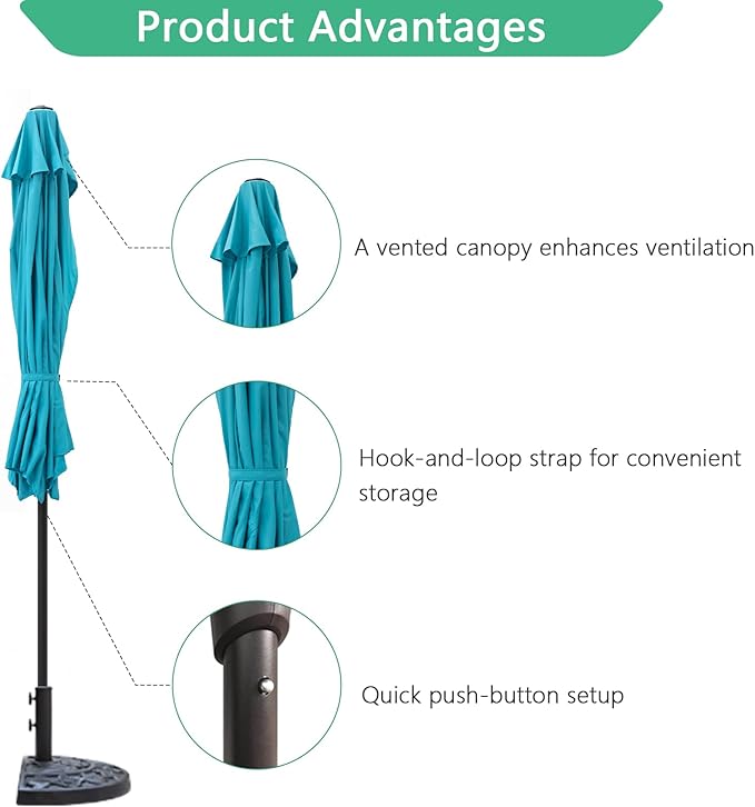 Helios&Hestia 9 ft Small Half Round Wall Outdoor Market Patio Umbrella with Tilt and Crank for Garden, Deck, Balcony