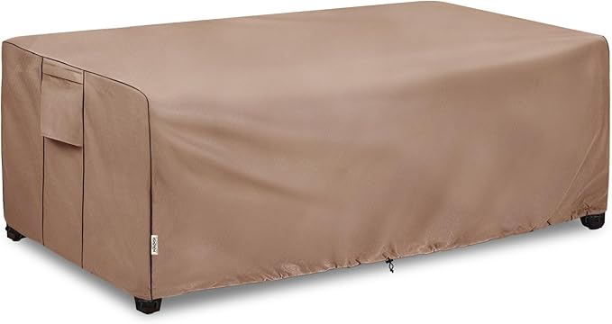 Outdoor Coffee Table Cover,600D Waterproof Patio Rectangular Side Table Covers,42" W x 26" D x 16" H,Outdoor Table Covers Waterproof Rectangle(Brown)