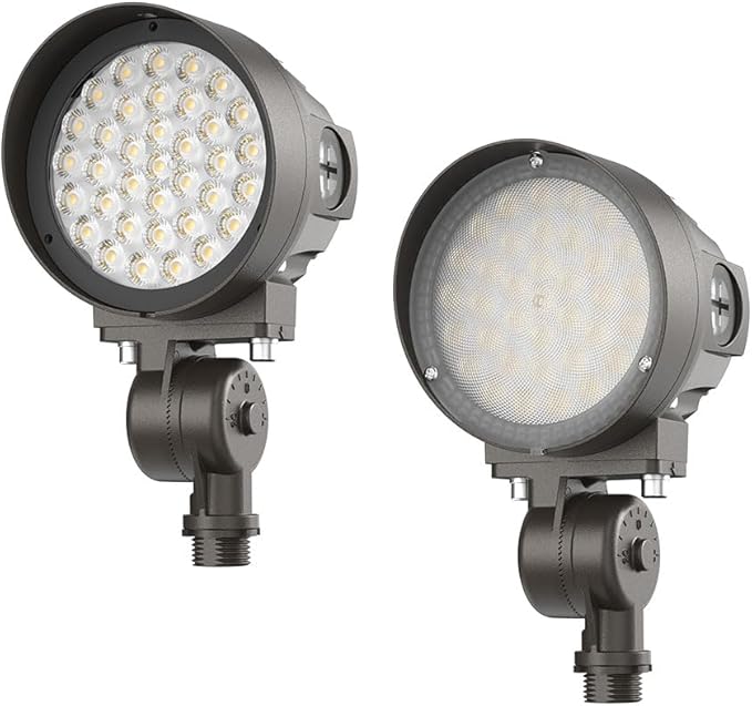 Lithonia Lighting 36-in-1 OLB LED Floodlight Outdoor Light Fixture, Waterproof LED Outdoor Lights, Adjustable Brightness, Warm/Cool/Daylight Options, Switchable Beam Spread, Dusk to Dawn Sensor