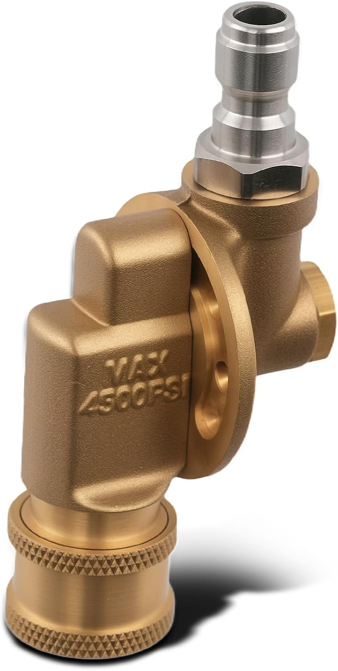 maXpeedingrods Pressure Washer Gutter Cleaner Attachment, 1/4” Quick Connect Pressure Washer Pivoting Coupler, 240 Degree with 7 Angles for Power Washer Nozzle, 4500PSI