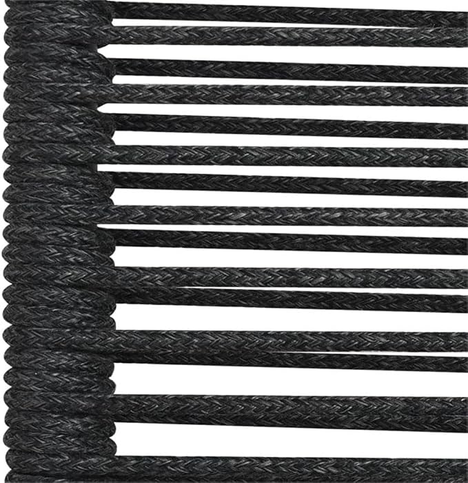 Afuera Living 3-Piece Patio Dining Set, Cotton Rope and Powder-Coated Steel, Black Finish, Tempered Glass Top, 31.5 x 31.5 x 29.1 in, Modern Indoor/Outdoor Design, Includes 2 Chairs and Square Table