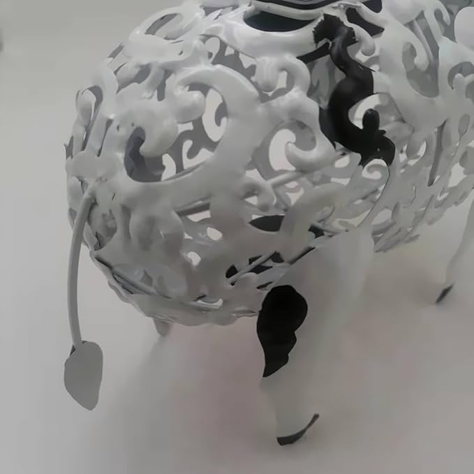 Daisy Cow Garden Solar Light Outdoor Decor, Color Changing Hollowed-Out Daisy Cow Garden Figurine Metal Decorative Cow Lamp for Outdoor Patio Yard Art Decoration