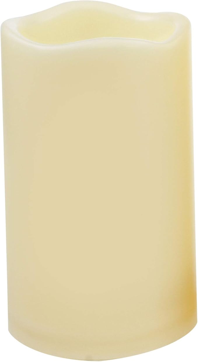 iZAN Set of 1 Outdoor Flameless LED Candles with Timer - Waterproof Plastic Flickering Battery Operated LED Pillar Candles Wedding Party Garden Decoration Long Lasting Battery Life 3x5 inch