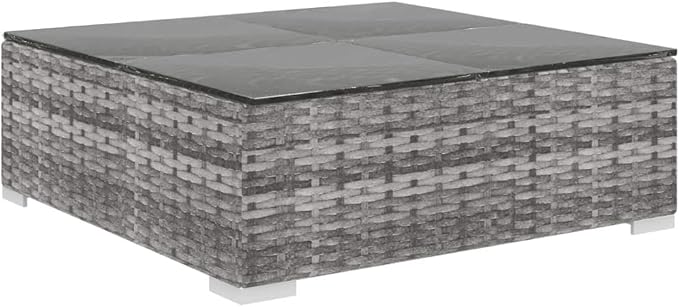 Patio Lounge Set with Cushions,Outdoor Furniture,Outdoor Furniture Sets,Patio Conversation Sets,for Garden,Deck,Backyard,12 Piece Poly Rattan Gray