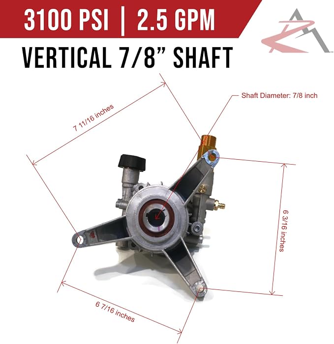 The ROP Shop Pressure Washer Pump Assembly for Troy-Bilt 020568-00, 020568-01, 020568-02 7/8"