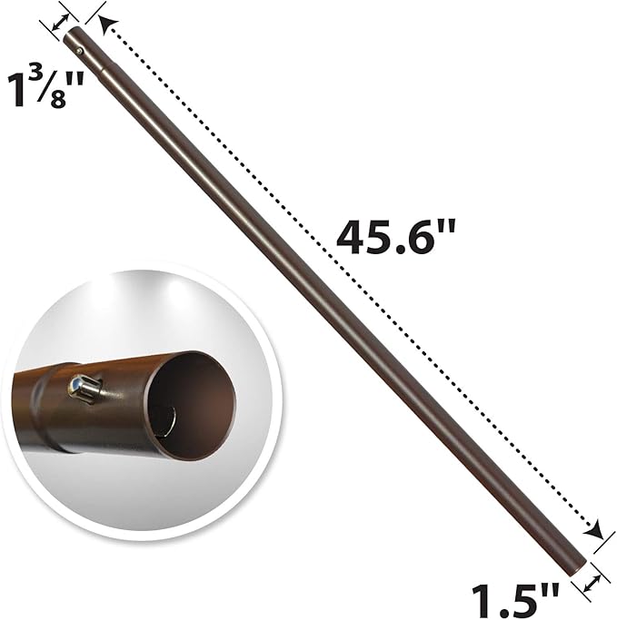 BenefitUSA 1.5" Diameter Patio Umbrella Replacement Lower Pole with Bullet Buckle(45.6''x 1.5''(Dia))