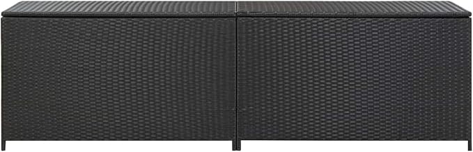 Gecheer Outdoor Storage Box, Large Waterproof Deck Box with Poly Rattan and Powder-Coated Steel Frame for Patio, Balcony, or Garden