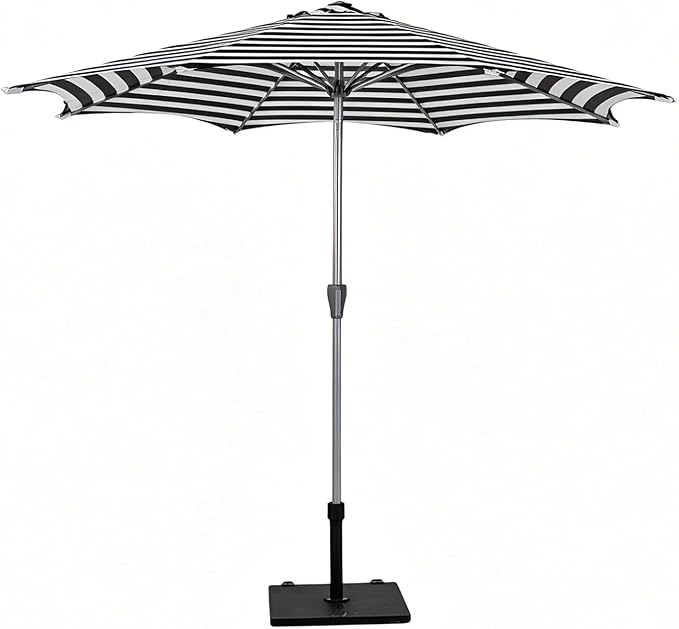Tempera Patio Umbrellas Arc Edge Outdoor Table Market Umbrellas with Crank & Pust Button Tilt|Auto-Tilt, 8 Steel Ribs, High Color-Fastness Canopy