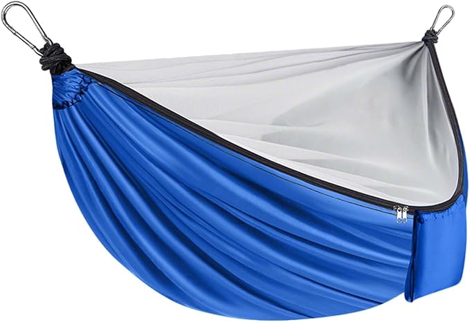 YSUEFIJO Camping Hammock with Mosquito Net, Outdoor Hammock for Travel Or Garden, Foldable Hanging Hammock Comfortable for Resting, Easy to Carry, Weight Capacity 250kg