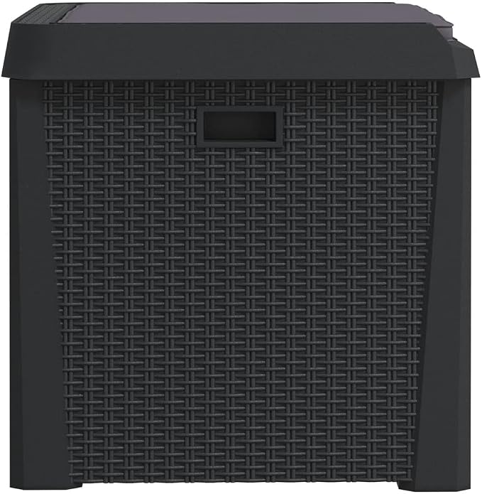 Anthracite Polypropylene Garden Storage Box with 125-Liter Capacity for Outdoor Organization and Weather Protection