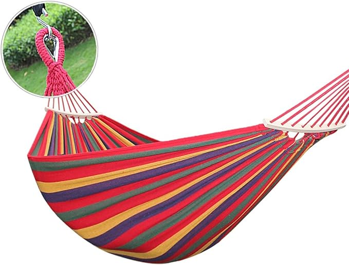 Camping Hammock, Portable Hammock, Camping Accessories Single or Double Hammock for Outdoor, Indoor with Tree Straps and Carrying Bag,Red,260x80cm