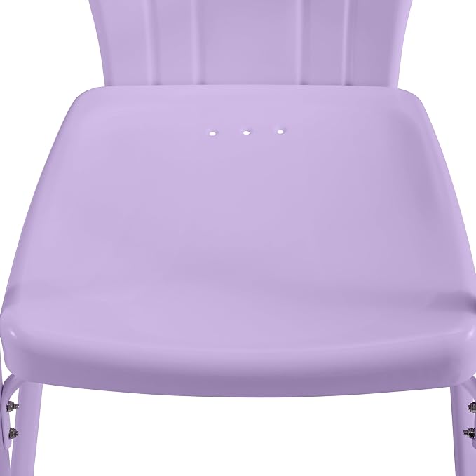 Crosley Furniture Tulip 5-Piece Outdoor Dining Set for 4, Vintage Retro Metal Round Patio Table and Chairs, Lavender Gloss/White Satin