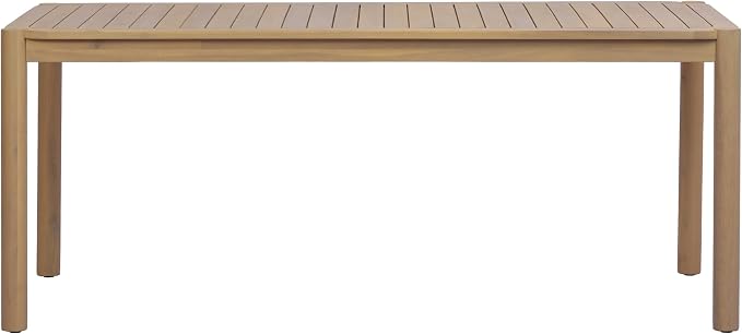 Christopher Knight Home Levi Acacia Wood Dining Table Set for 6, Solid Wood Outdoor Dining Set for 6, 7 Piece Patio Dining Table and Chair Set with Wicker Seat & Back, Black + Light Teak