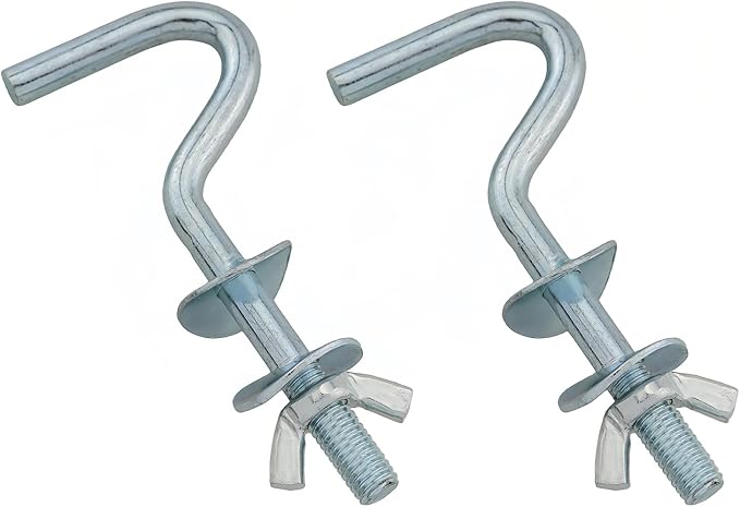 2PCS Hammock Anchor Hooks Galvanized Iron Heavy Duty Hammock Replacement Hooks for Indoor Outdoor Swings Chairs Flower Baskets and Hanging Items