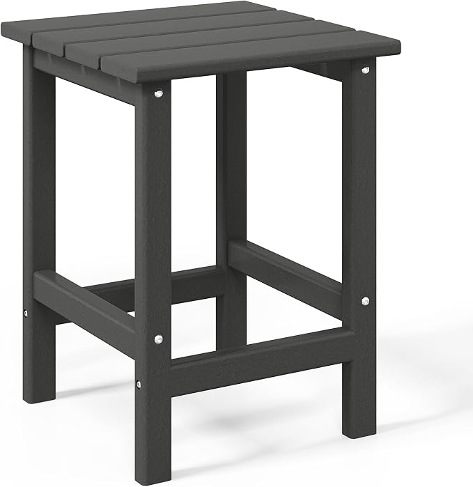 WestinTrends Malibu Square Outdoor Side Table for Adirondack Chair, Gray
