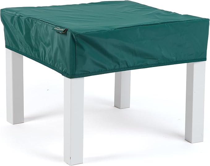 Covermates Classic Square Table Top Cover – All-Weather Outdoor Table Protection, Water-Resistant Vinyl, Elastic Hem, Mesh Vents, Patio Furniture Cover, Square 24W x 24D x 6H, Green