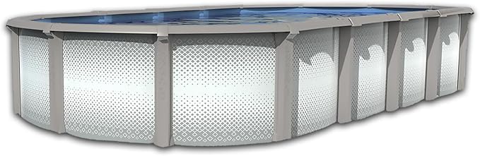 Lake Effect Pools 'Grand Cayman' 15 ft x 30 ft Oval Above Ground Swimming Pool | 52 Inch Strong Extruded Resin Components | Bundle Includes: 25 Gauge Overlap Liner & Widemouth Skimmer