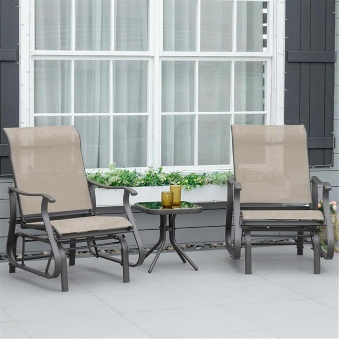 Outdoor Chairs Set Bistro Set 3 Pieces Patio Conversation Set Furniture Set for Balcony Chairs and Table, Bistro Set, Outdoor Furniture Set with Porch Chairs and Coffee Table for Deck Garden Poolside
