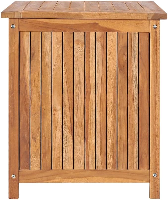 Solid Wood Outdoor Storage Bench,Solid Teak Wood Garden Deck Box Patio Storage Box with Liftable Top Outdoor Wooden Storage Container for Patio,Backyard,Poolside, 23.6"x19.7"x22.8"