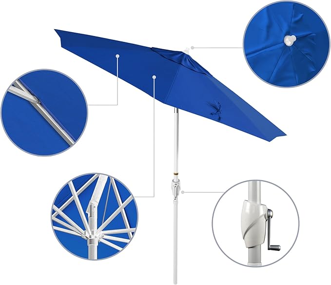 California Umbrella 7.5' Rd Aluminum Patio Umbrella, Crank Lift