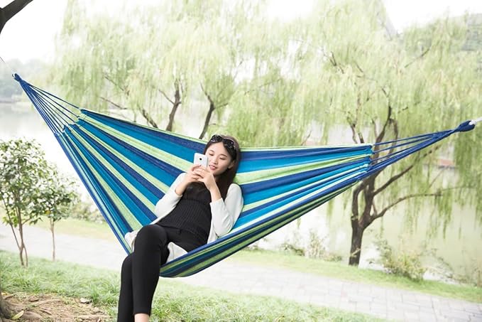 Camping Portable Hanging Hammock Indoor Home Bedroom Hammock Lazy Chair Travel Outdoor Swing Chair Thick Canvas Bed Hammocks,Used for Backpacking, Beach, Courtyard, Hiking.