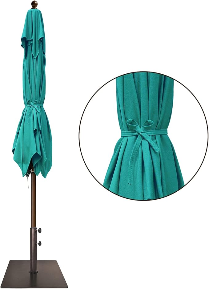 EliteShade USA 10-Year-Non-Fading 6x6Ft Square Market Patio Umbrella, UPF 50+ UV Protection Performance Sun Umbrella, Heavy Duty Commercial Grade Outdoor Table Umbrella with Crank, Windproof Vented Top for Garden, Pool, Deck and Outdoor Playsets, Teal